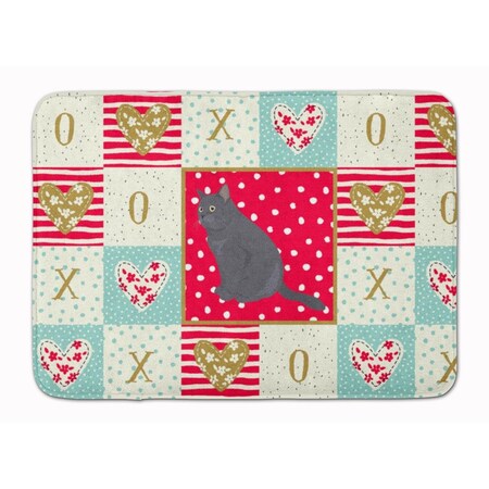 Carolines Treasures 19 x 27 in. British Shorthair Cat Love Machine Washable Memory Foam Mat CK5745RUG